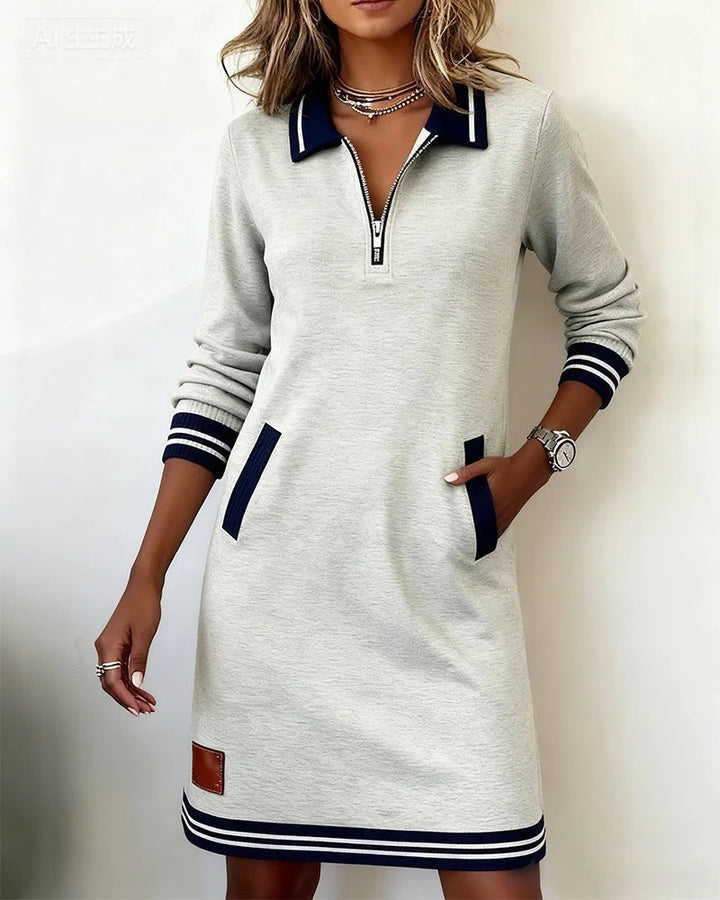 Lilou | Robe Sweatshirt à Col Zippé