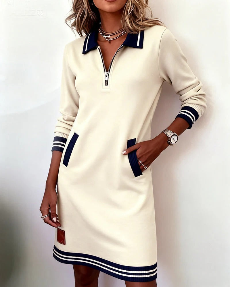 Lilou | Robe Sweatshirt à Col Zippé