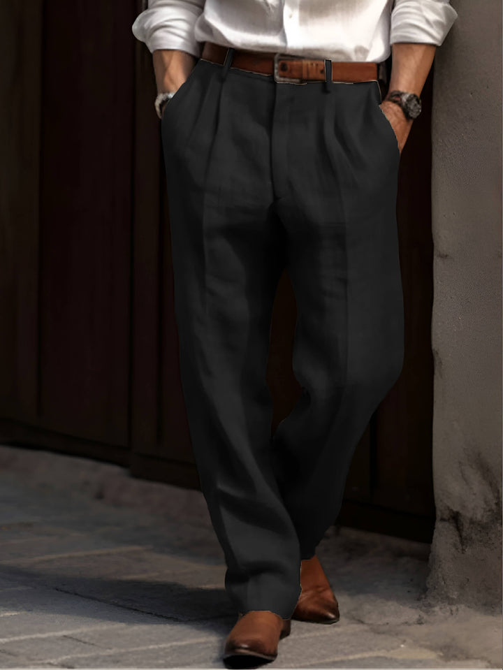 Edmond | Pantalons en Lin Plissés Classiques