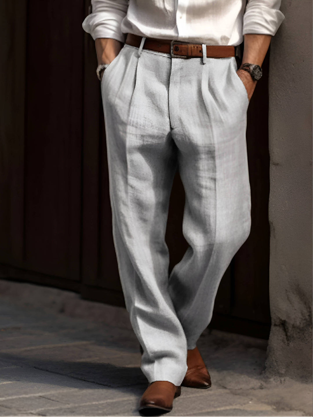 Edmond | Pantalons en Lin Plissés Classiques