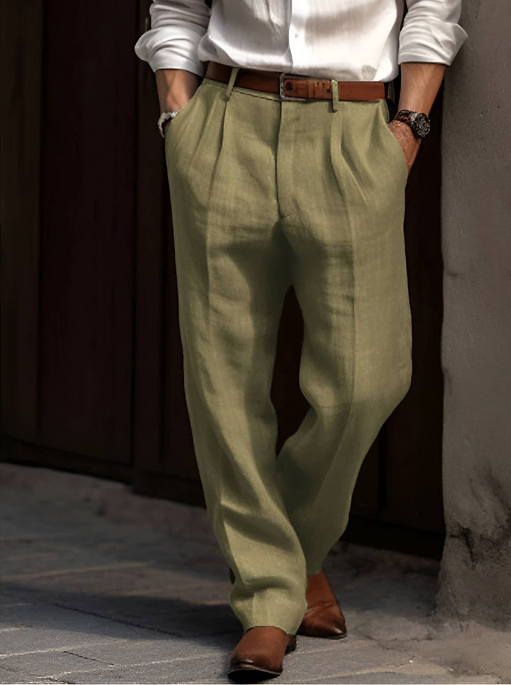 Edmond | Pantalons en Lin Plissés Classiques