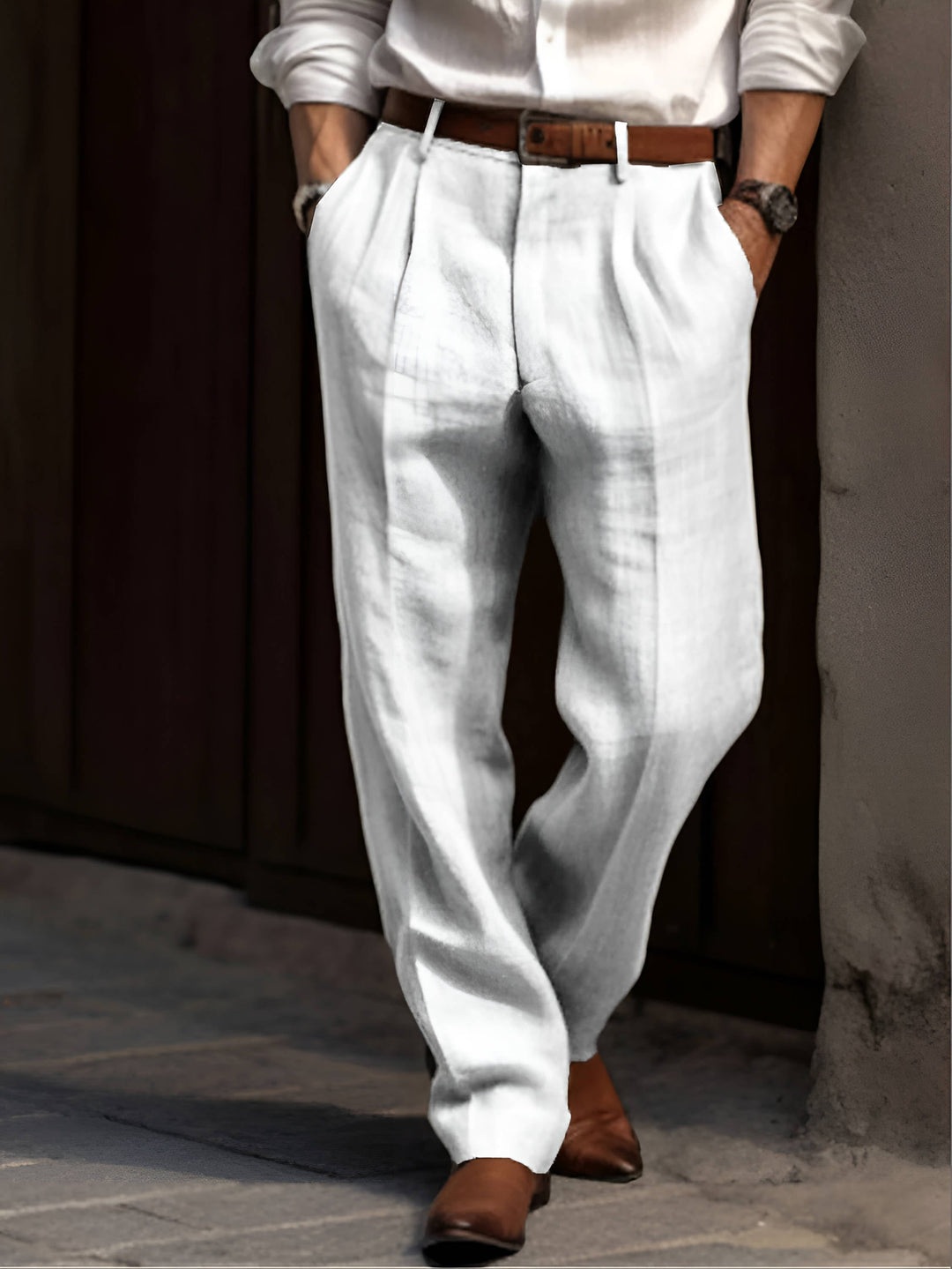 Edmond | Pantalons en Lin Plissés Classiques