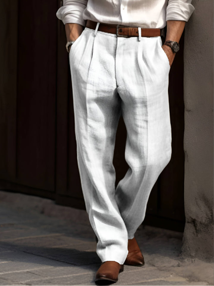 Edmond | Pantalons en Lin Plissés Classiques