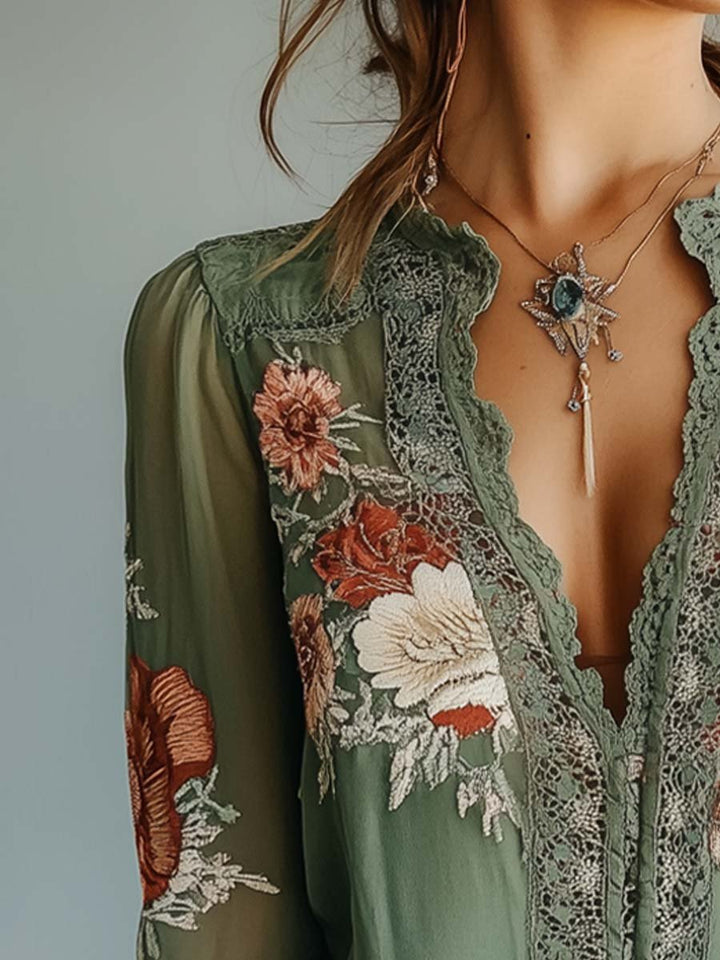 Barbara | Bohémienne Blouse Imprimée Fleurie