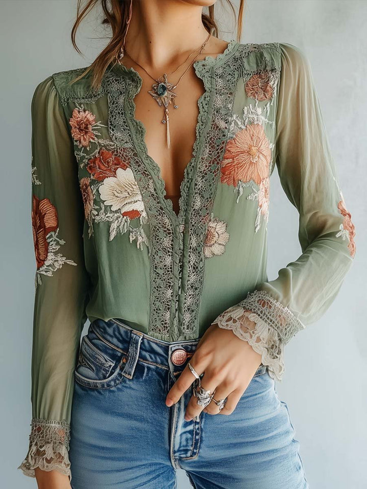 Barbara | Bohémienne Blouse Imprimée Fleurie