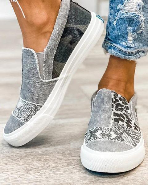 Quinny  | Chaussures en toile imprimé léopard décontractées