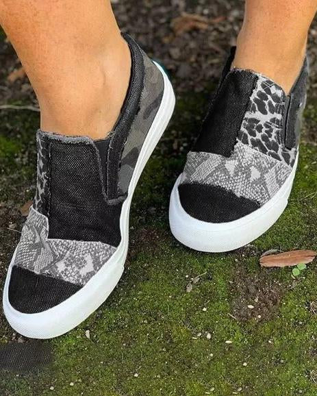 Quinny  | Chaussures en toile imprimé léopard décontractées