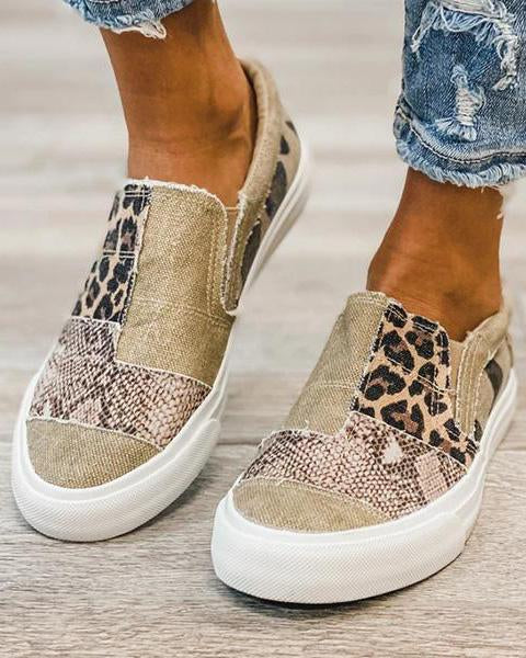 Quinny  | Chaussures en toile imprimé léopard décontractées