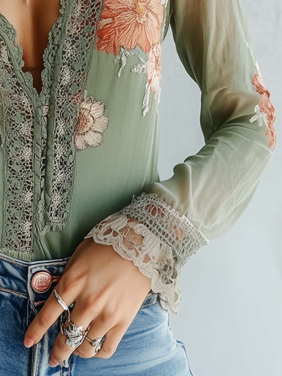Barbara | Bohémienne Blouse Imprimée Fleurie