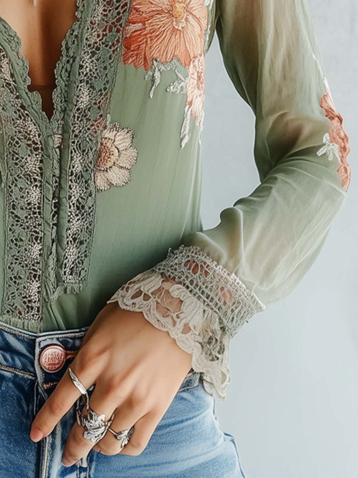 Barbara | Bohémienne Blouse Imprimée Fleurie