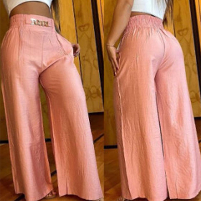 Évelyne | Pantalon large taille haute sculptant